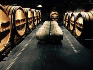 the aging of the wine